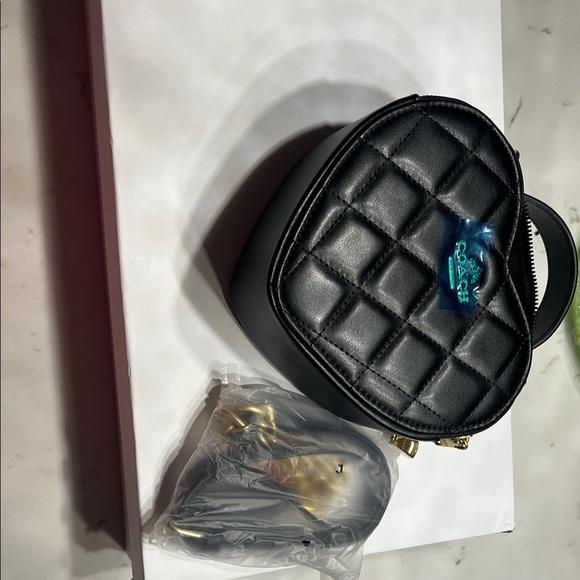 Coach Black Quilted Heart Mini Bag Set with Cherry Charm - Picture 4 of 8